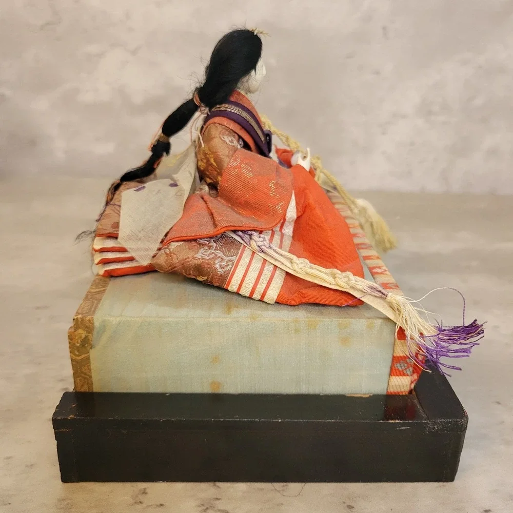 Vintage Japanese‎ Hina Doll Figurine Display Case Antique Decoration
